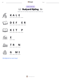 Rudyard Kipling yazdırılabilir çalışma sayfası önizlemesi