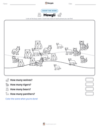 Mowgli printable worksheet preview