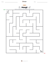 Mowgli printable worksheet preview