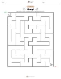 Aperçu de la feuille de travail imprimable Mowgli