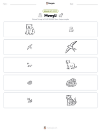 Aperçu de la feuille de travail imprimable Mowgli