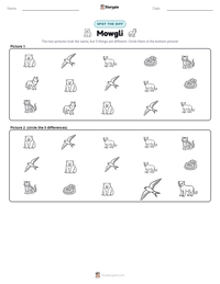 Mowgli printable worksheet preview