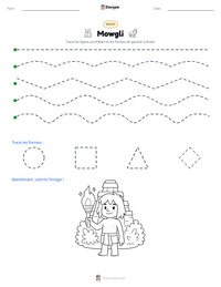 Aperçu de la feuille de travail imprimable Mowgli