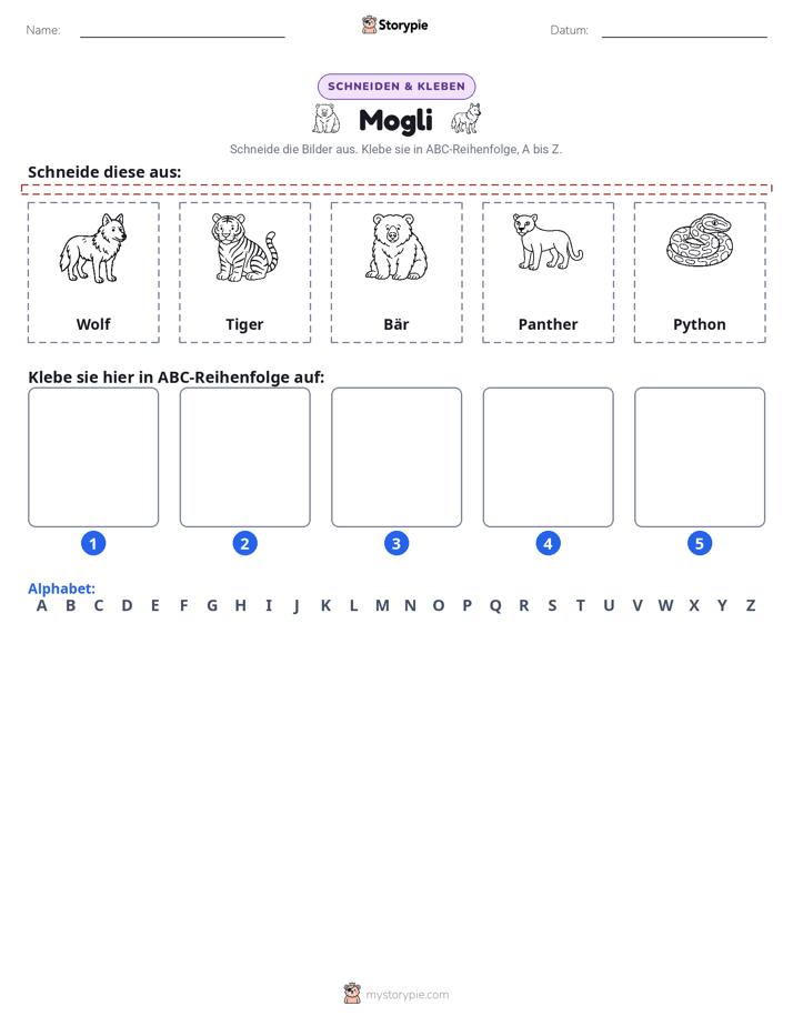 Schneiden & Einfügen Alphabet