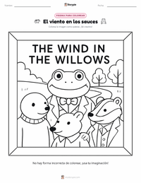 Página para colorear de El viento en los sauces para niños