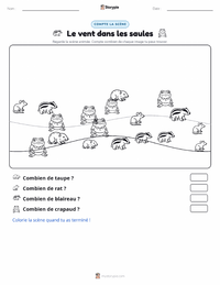 Aperçu de la feuille de travail imprimable Le Vent dans les Saules