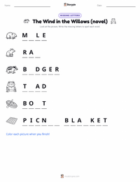 The Wind in the Willows (novel) printable worksheet preview