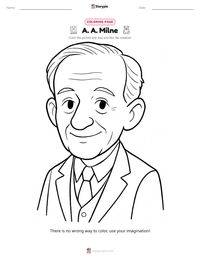 A. A. Milne coloring page for kids