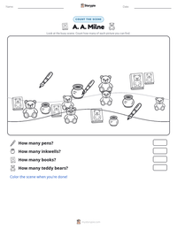 A. A. Milne printable worksheet preview