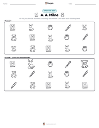 A. A. Milne printable worksheet preview