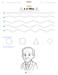 A. A. Milne printable worksheet preview