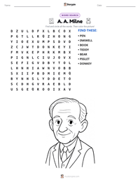 A. A. Milne printable worksheet preview