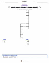 Where the Sidewalk Ends (book) printable worksheet preview
