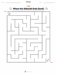 Where the Sidewalk Ends (book) printable worksheet preview