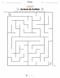 Aperçu de la feuille de travail imprimable Le Bord du trottoir