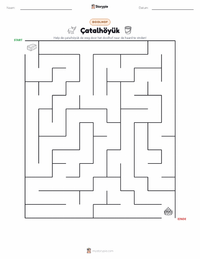 Çatalhöyük afdrukbare werkblad voorbeeld
