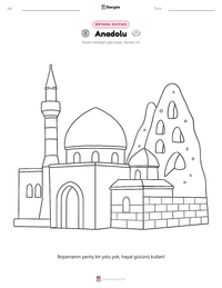 Anadolu yazdırılabilir çalışma sayfası önizlemesi
