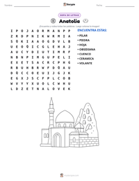 Vista previa de la hoja de trabajo imprimible de Anatolia