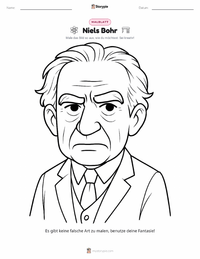 Niels Bohr druckbare Arbeitsblatt Vorschau