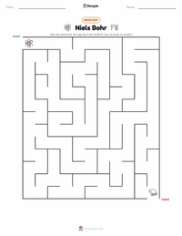 Niels Bohr afdrukbare werkblad voorbeeld