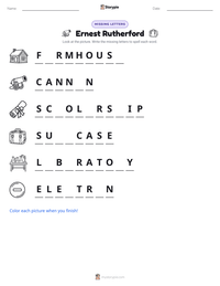 Ernest Rutherford printable worksheet preview