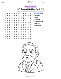 Podgląd drukowalnego arkusza ćwiczeń Ernest Rutherford