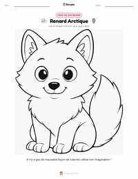 Page de coloriage Renard arctique pour les enfants