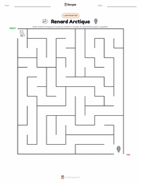 Aperçu de la feuille de travail imprimable Renard arctique