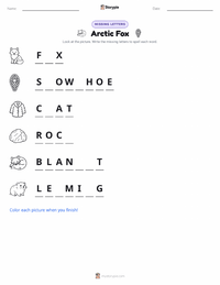 Arctic Fox printable worksheet preview
