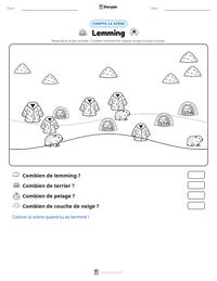 Aperçu de la feuille de travail imprimable Lemming