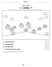 Prabaca lembar kerja cetak Leming