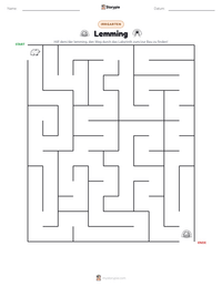 Lemming druckbare Arbeitsblatt Vorschau