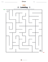 Lemming printable worksheet preview