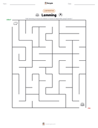 Aperçu de la feuille de travail imprimable Lemming