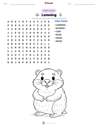 Lemming printable worksheet preview
