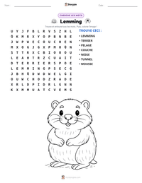 Aperçu de la feuille de travail imprimable Lemming