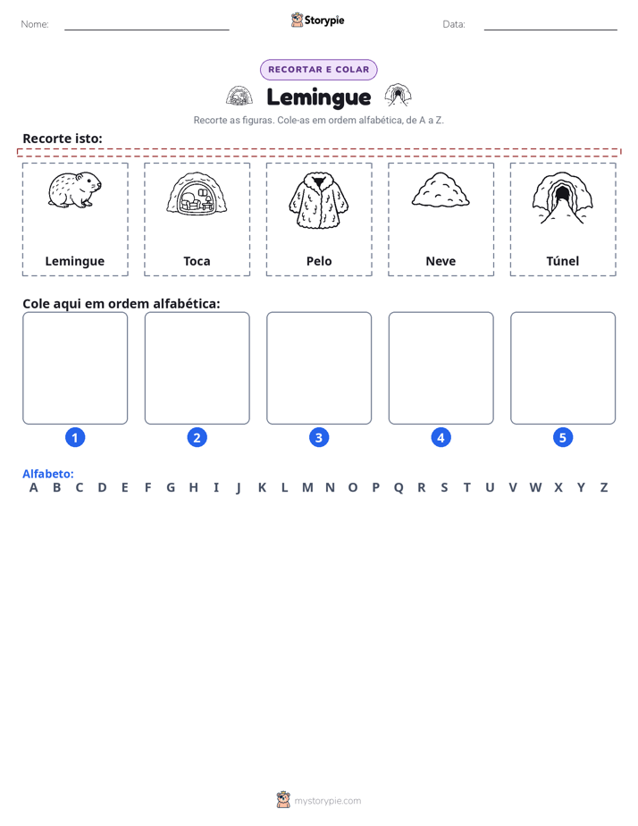 Recortar & Colar Alfabeto