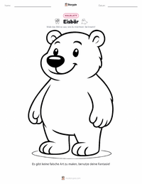 Eisbär Malvorlage für Kinder