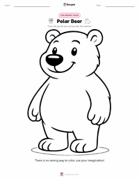 Polar Bear coloring page for kids
