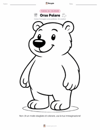 Pagina da colorare di Orso Polare per bambini
