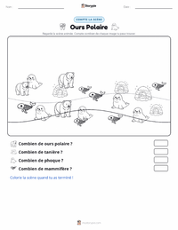 Aperçu de la feuille de travail imprimable Ours Polaire