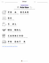 Polar Bear printable worksheet preview