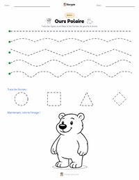 Aperçu de la feuille de travail imprimable Ours Polaire