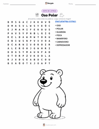 Vista previa de la hoja de trabajo imprimible de Oso Polar