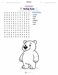 Kutup Ayısı yazdırılabilir çalışma sayfası önizlemesi