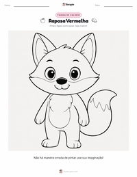 Página de colorir Raposa-vermelha para crianças