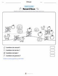 Aperçu de la feuille de travail imprimable Renard roux