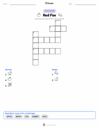 Red Fox printable worksheet preview