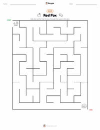 Red Fox printable worksheet preview