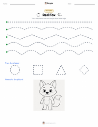 Red Fox printable worksheet preview